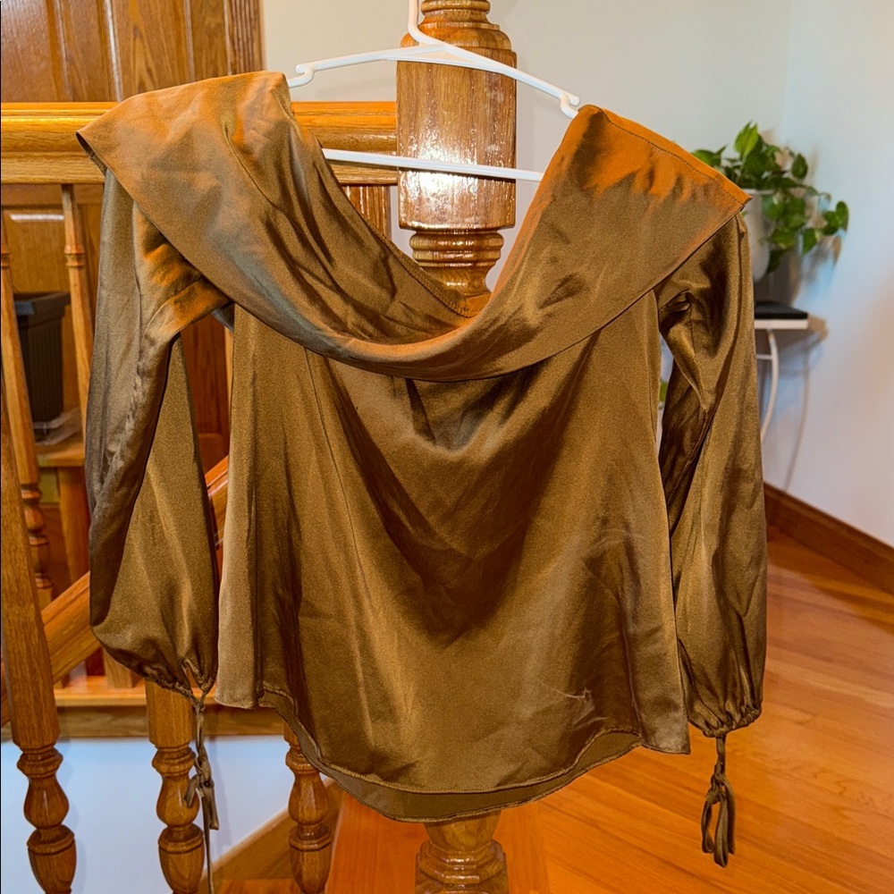 LPA Brown Silk Blouse